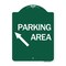 Signmission Parking Area Up Left Arrow, Green & White Aluminum Architectural Sign, 18" x 24", GW-1824-24614 A-DES-GW-1824-24614 - alternate 1